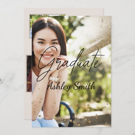 シックエレガント卒業招待状 招待状 (正面/裏面)