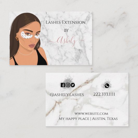 シックエレガント大理石ラッシュ延長 名刺 (正面/裏面)