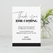 シックエレガント手書き白黒 サンキューカード (スタンド正面)