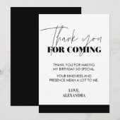 シックエレガント手書き白黒 サンキューカード (正面/裏面)