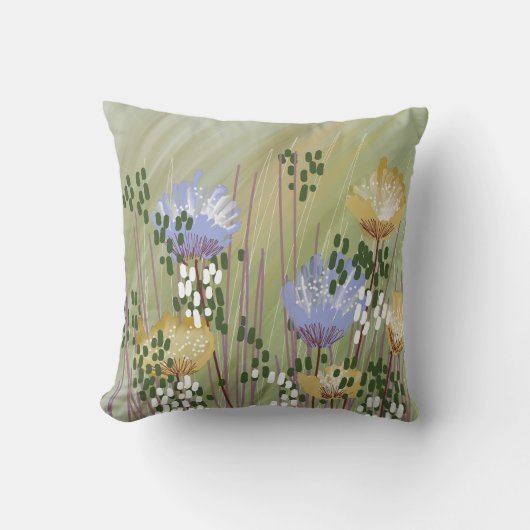 シックエレガント抽象芸術フローラ クッション (正面)