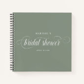 シックエレガント書道ブライダルシャワーゲスト ノートブック (正面)