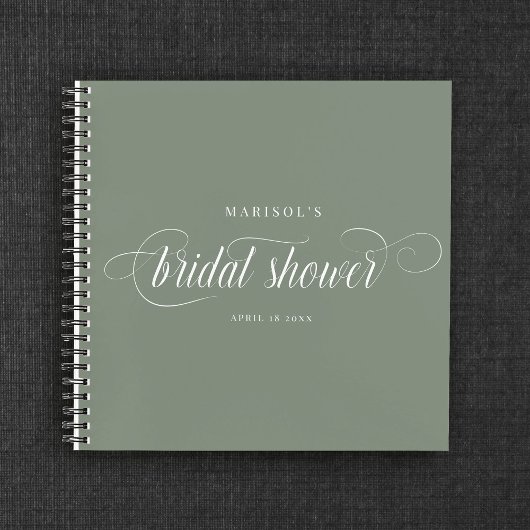 シックエレガント書道ブライダルシャワーゲスト ノートブック