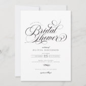 シックエレガント書道台本ブライダルシャワー 招待状 (正面)