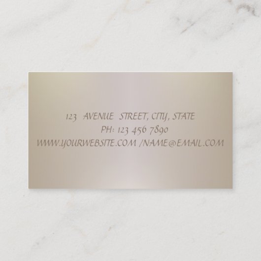 シックエレガント洗練されたバラ金ゴールドハート 名刺 (裏面)