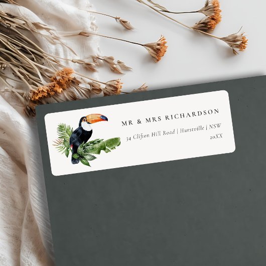 シックエレガント熱帯雨林トゥーカンアドレス ラベル