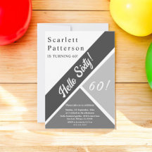 シックエレガント白黒グレー60誕生日