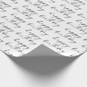 シックエレガント白黒スクリプトハッピーバースデー ラッピングペーパー (角)