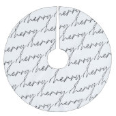 シックエレガント白黒スメリークリプトレタリング ブラッシュドポリエステルツリースカート (正面)