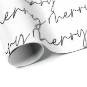 シックエレガント白黒スメリークリプトレタリング ラッピングペーパー (ロールコーナー)