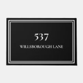 シックエレガント白黒ハウスナンバー通り名 ドアマット (正面)