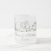 シックエレガント白黒モダン金ゴールド結婚のギフト フロストグラスマグカップ (中央)