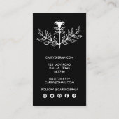 シックエレガント白黒リリーラインスケッチカスタム 名刺 (裏面)