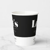 シックエレガント白黒レッツ祝誕生日 紙コップ (左)