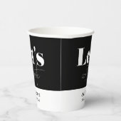 シックエレガント白黒レッツ祝誕生日 紙コップ (右)