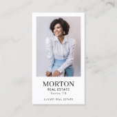 シックエレガント白黒不動産仲介業者写真 名刺 (正面)