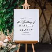 シックエレガント白黒結婚のウェルカムサイン ポスター