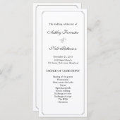 シックエレガント白黒結婚式 プログラム (正面/裏面)