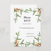 シックエレガント紅葉秋の結婚式 出欠カード (正面/裏面)