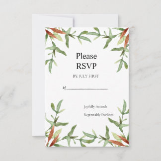 シックエレガント紅葉秋の結婚式 出欠カード