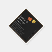 シックエレガント紅葉素朴秋結婚の スタンダードカクテルナプキン (角)