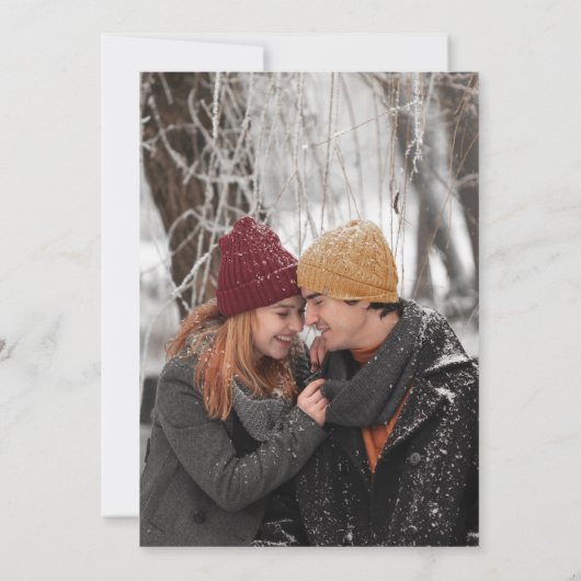 シックエレガント素朴フローラピネコーンフォト結婚ズ 招待状 (裏面)