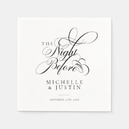 シックエレガント結婚リハーサルディナー スタンダードカクテルナプキン