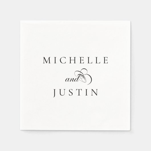 シックエレガント結婚リハーサルディナー スタンダードカクテルナプキン (正面)