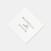 シックエレガント結婚リハーサルディナー スタンダードカクテルナプキン (角)