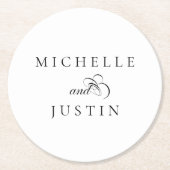 シックエレガント結婚リハーサルディナー ラウンドペーパーコースター (正面)
