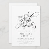 シックエレガント結婚リハーサルディナー 招待状 (正面/裏面)