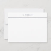 シックエレガント縁ど白黒パーソナライズされたフラット ノートカード (正面)