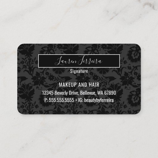 シックエレガント美しいプロフェッショナルフェイククレジットカード 名刺 (裏面)