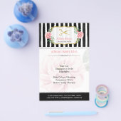 シックエレガント美容師金ゴールドはさみストライプ チラシ (シングル)