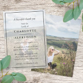 シックエレガント葬儀 |ミニマル写真悔やみや弔慰 サンキューカード