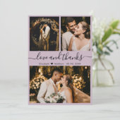 シックエレガント薄紫3 Photo Collage結婚's サンキューカード (スタンド正面)