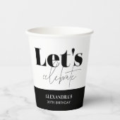 シックエレガント誕生日レッツ祝誕生日 紙コップ (正面)