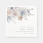 シックエレガント赤面ウォーターカラーフローラ結婚ズ スタンダードカクテルナプキン (正面)