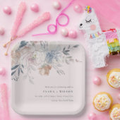 シックエレガント赤面ウォーターカラーフローラ結婚ズ ペーパープレート (パーティー)