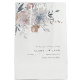 シックエレガント赤面ウォーターカラーフローラ結婚ズ ミディアムペーパーバッグ (裏面)