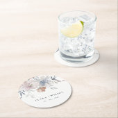 シックエレガント赤面ウォーターカラーフローラ結婚ズ ラウンドペーパーコースター (インサイチュ)