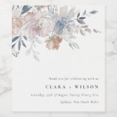 シックエレガント赤面ウォーターカラーフローラ結婚ズ ワインラベル (シングルラベル)