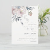 シックエレガント赤面ウォーターカラーフローラ結婚ズ 招待状 (スタンド正面)