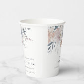 シックエレガント赤面ウォーターカラーフローラ結婚ズ 紙コップ (右)