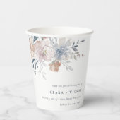 シックエレガント赤面ウォーターカラーフローラ結婚ズ 紙コップ (正面)