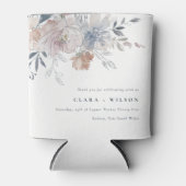 シックエレガント赤面ウォーターカラーフローラ結婚ズ 缶クーラー (正面)