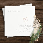 シックエレガント赤面ピミニマルンクハートベビーシャワー スタンダードカクテルナプキン