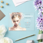 シックエレガント赤面ピンクキンセアニェラ誕生日パーティー アクリル招待状 (インサイチュ (ウェディング))