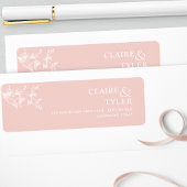 シックエレガント赤面ピンク結婚ズ差出人住所 ラベル