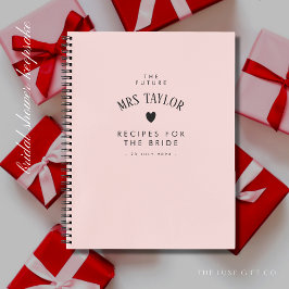 シックエレガント赤面ブライダルシャワーギフトレシピ ノートブック